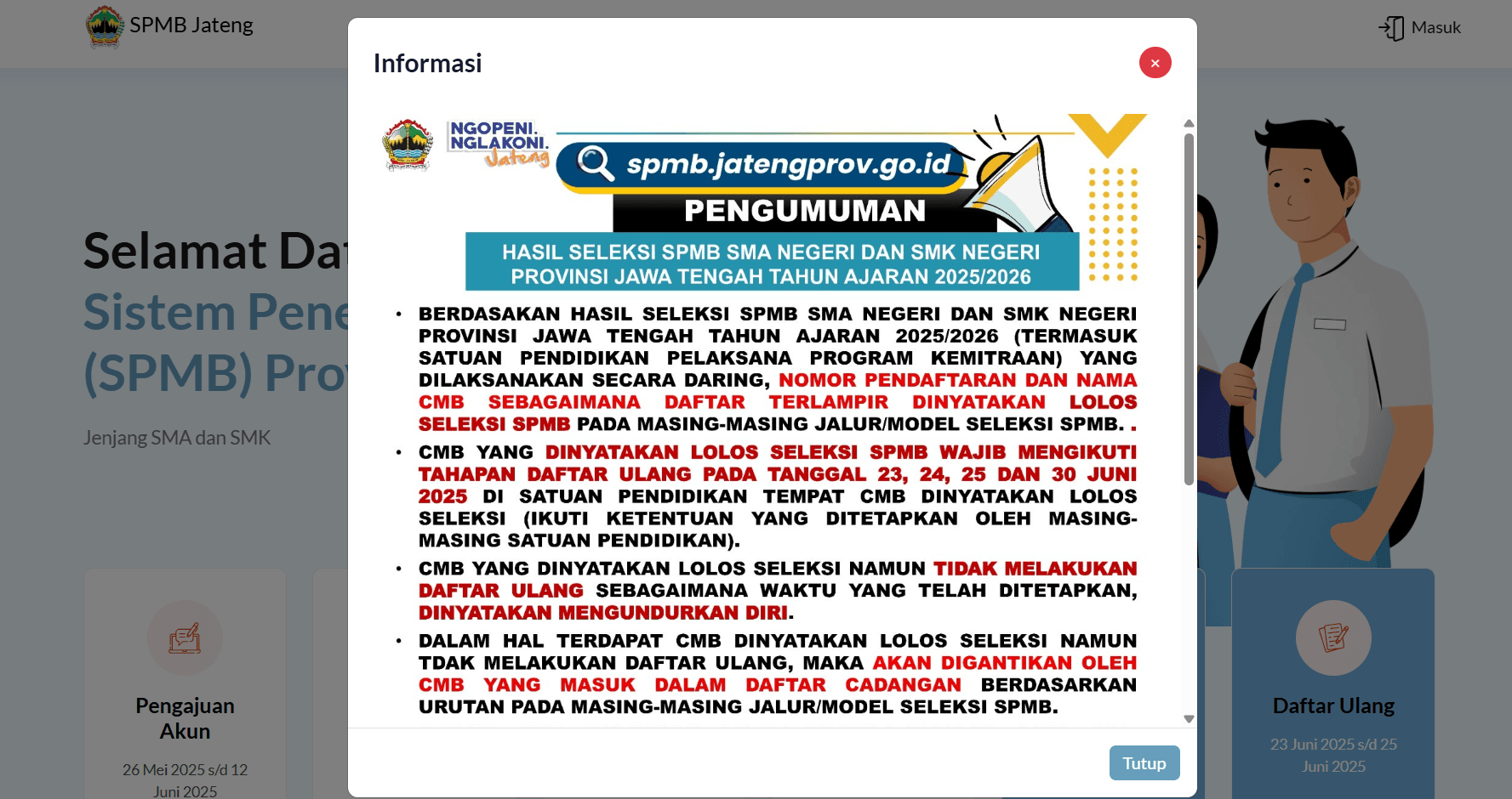 Hasil Seleksi SPMB SMKN 2 Karanganyar Tahun 2025