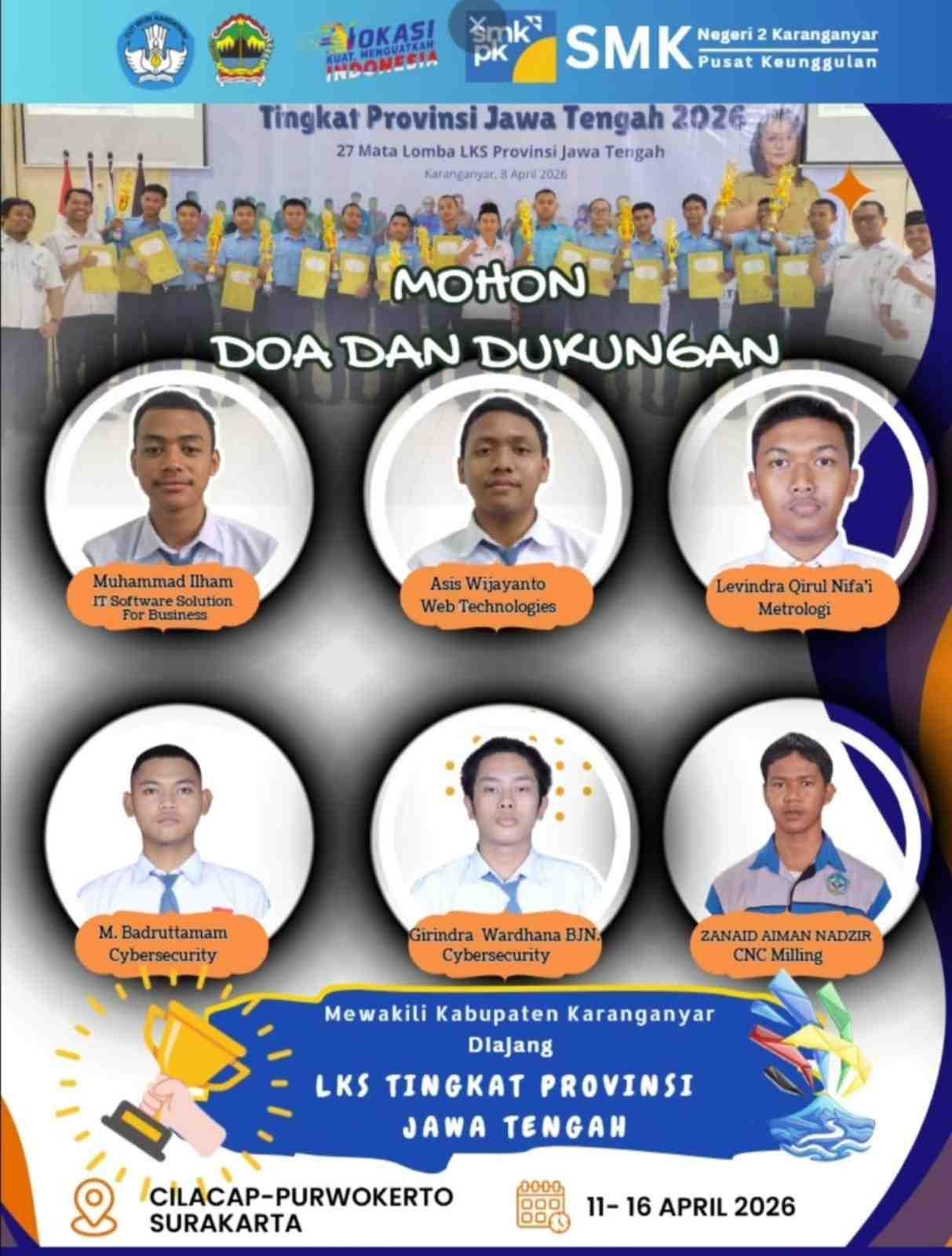 Mohon Doa & Dukungan! Siswa SMKN 2 Karanganyar Siap Berlaga di LKS Provinsi Jawa Tengah 2026